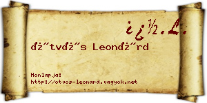 Ötvös Leonárd névjegykártya